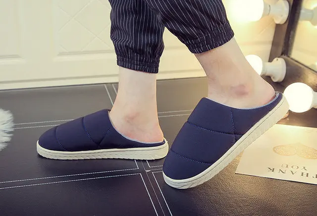 Winter New Arrival Simple Style Men And Women Durable Home Slippers Soft Cotton Comfortable Indoor Antiskid Bedroom Shoes (5)