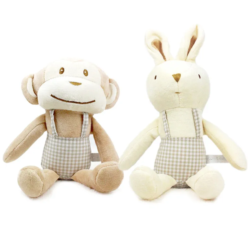 

Plush Baby 0-12 months Crib Stroller sleeping appease Toy Rabbit Monkey Animal Hanging Ring Stroller Rattles baby toys