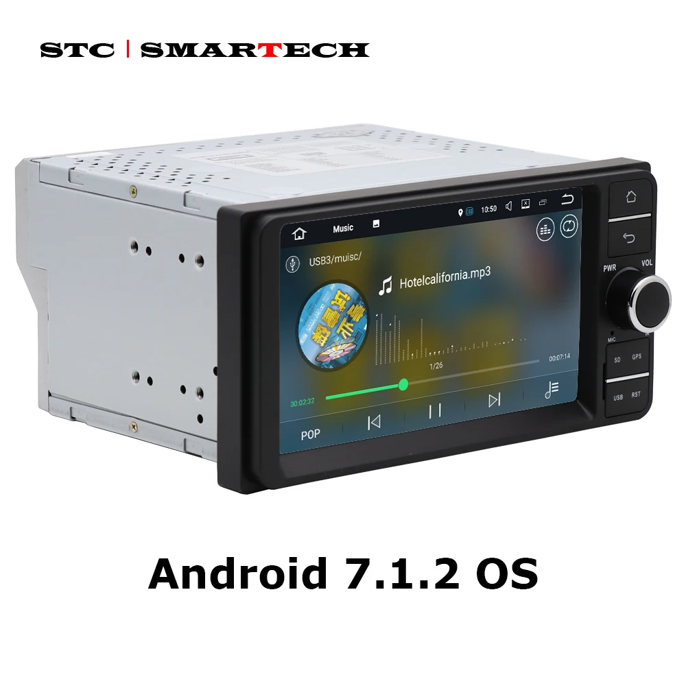 SMARTECH 2 Din Android 7.1.2 автомобильный DVD gps навигации для Toyota Corolla Hilux Camry прадо 4 ядра 7