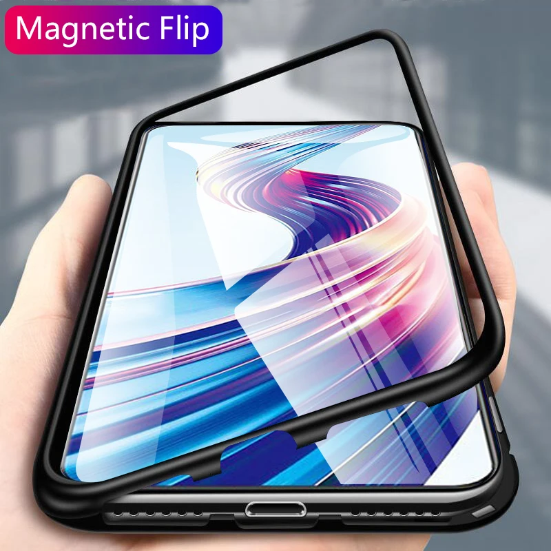 

V 15 pro cover magnetic case for vivo v15 pro case clear glass hard back cover metal frame protection coque funda for vivo v15