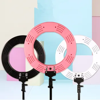 

Led annular dual color Wen Rouguang photography filling light self timer 14 inch anchor light, live recording beauty photog CD50
