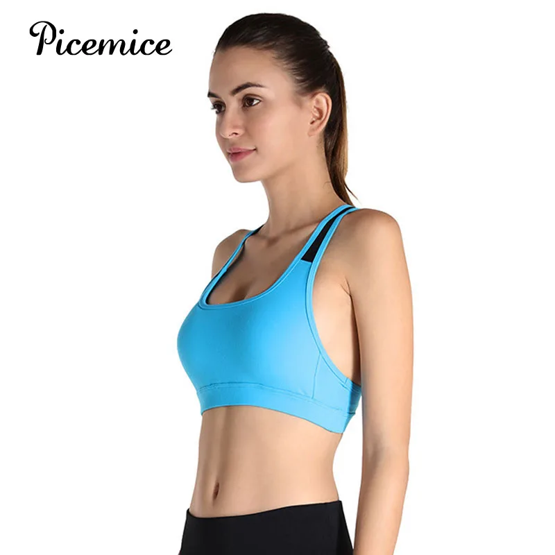 Picemice Gym Sexy Running Gym Wirefree Stretch Yoga Bra Fitness Women