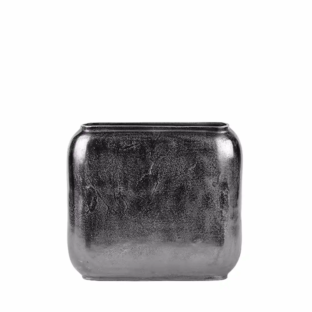 Aluminum Black Vase Square Flower Wrought Iron Floor Vase 11 8