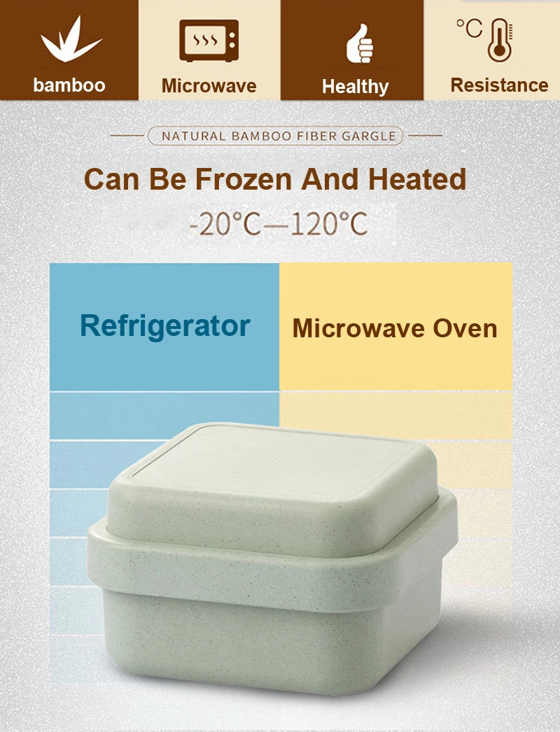 GZZT Ланч-бокс пищевой контейнер Портативный Бамбуковый волокно коробки для обедов бенто микроволновая печь столовая посуда контейнер для хранения еды Ланчбокс здоровый
