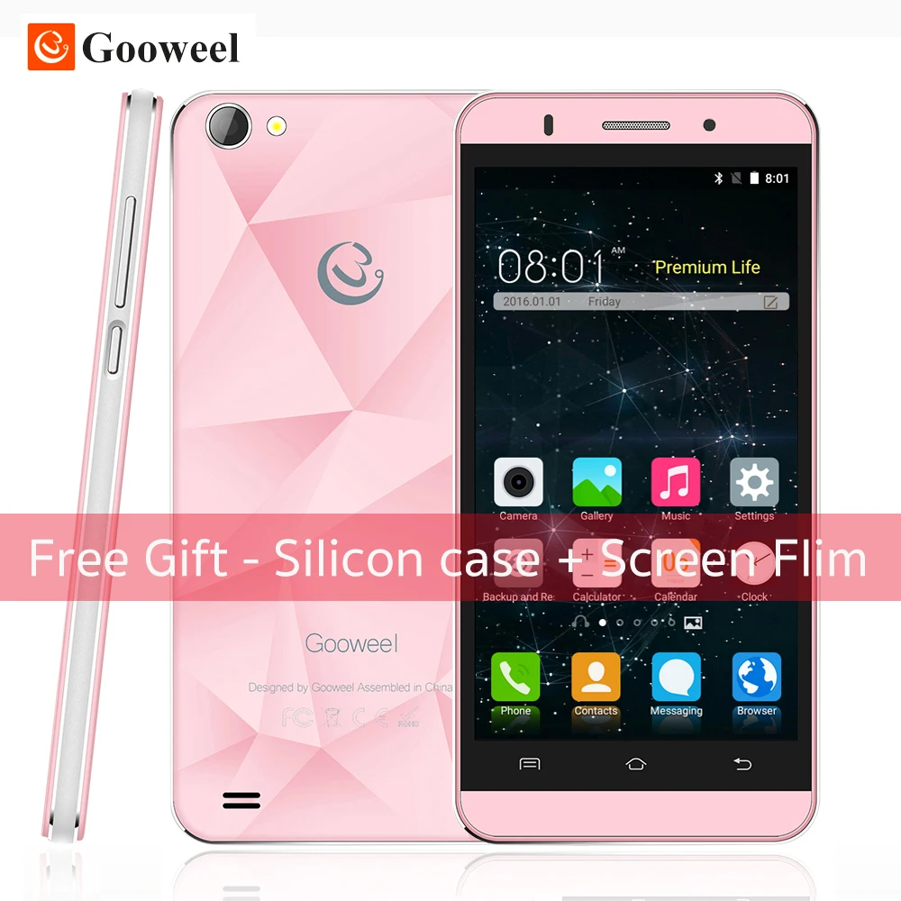 Original Gooweel M5 Pro 3G Smartphone MTK6580 Quad core 5 IPS screen Mobile phone 1GB RAM
