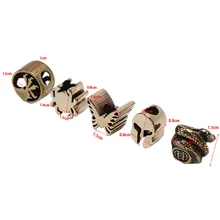 1PC JULYHOT Outdoor Vintage Skull Brass Knife Beads Shield Umbrella Rope Lanyard Cross Paracord Bead Wholesale