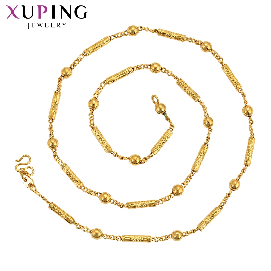 

Xuping Elegant Romantic Necklace Pure Gold Color Plated Long Necklace for Women and Man Chain Jewelry Party Gifts S200.5-45673