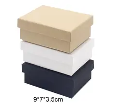 Прямоугольник крафт-Бумага коробка для ювелирных изделий Подарочная упаковка оптом 60 шт./лот Бесплатная доставка 9*7*3.5 см коробка без губки