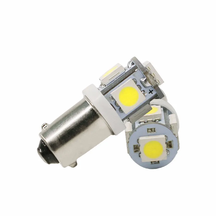 YCCPAUTO 10 шт./лот T11 T4W BA9S светодиодный лампы 5050 5-SMD белый цвет желтый, синий; размеры 34–43 автомобильный светильник источник H6W 12V светодиодный авто лампы Высокое качество