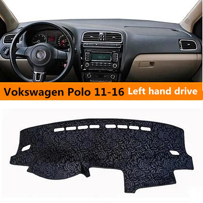 Car dashboard cover for Volkswagen Polo Rose design Auto dashboard Mat