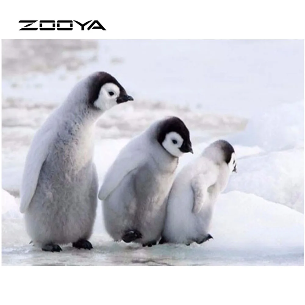 Набор стикеров ZOOYA AT969 для самостоятельной алмазной вышивки трех пингвинов
