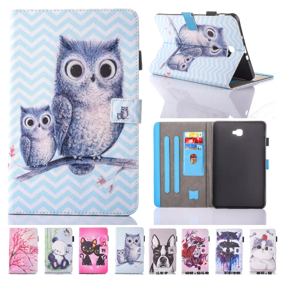 

For Samsung Galaxy Tab A 10.1 T580 Case New Animal Printed Folio Flip PU Leather Kickstand Wallet Case Cover 10.1 Tablet SM-T585