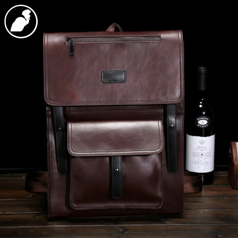 

ETONWEAG Brands Backpacks For Teenage Girls Brown Vintage Leather Backpack Zipper School Bags For Women 2018 Travel Luggage