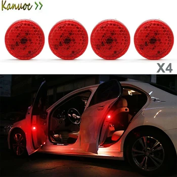 

4Pcs Car Door Warning Light Wireless LED Flashing Lamp Safety Reflector Anti-Collision Strobe bulb car styling for all cars