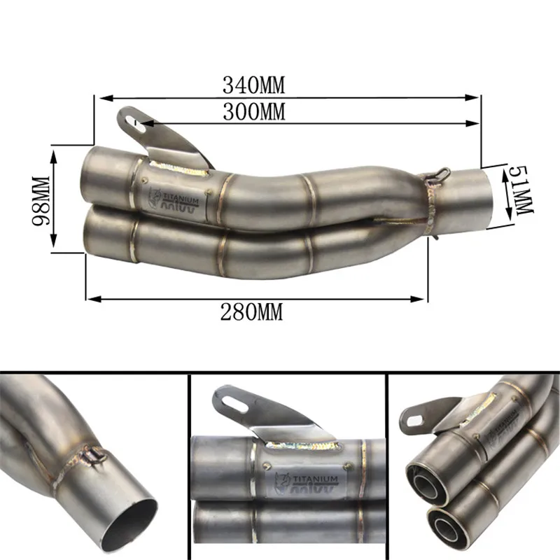 

Motorcycle parts motorbike exhaust pipe mivv silencer Double outlet exhaust muffler for Kawasaki Z800 motocross