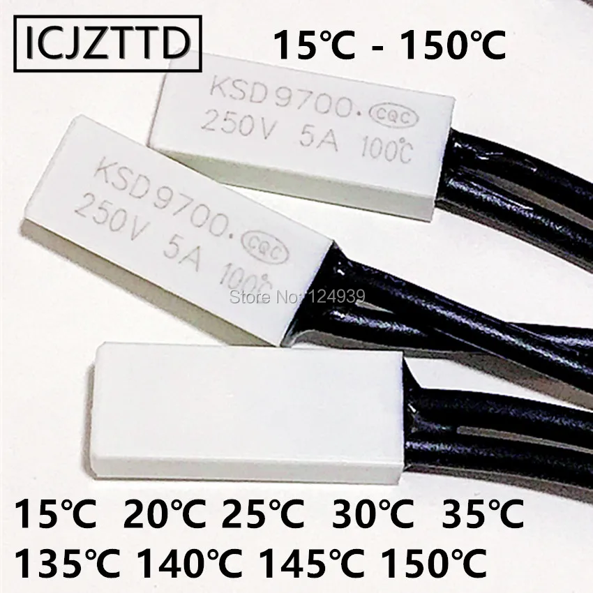 

1pcs KSD9700 Thermostat 5A 250V plastic Temperature Thermal Control Switch normal close nc/no 15℃ 20℃ 25℃ 30℃ 35℃ 40℃ Degree