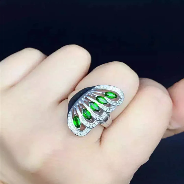 KJJEAXCMY fine jewelry из чистого серебра 925 натуральный прозрачный камень женский стиль кольцо инкрустация ювелирные изделия цветных драгоценных камней Феникс Хвост м