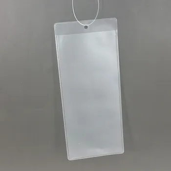 

Multi-Size Plastic PVC Price Card Tag Paper Labeled Hanging Sleeve Bags Holders Stock or Customized Dull Polish 100pcs