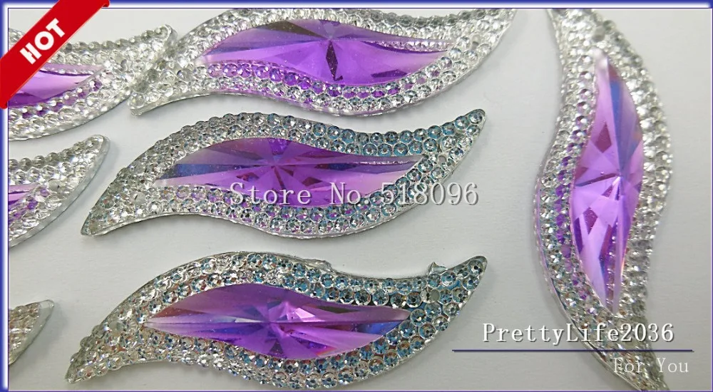 

BOutique Resin S Shape,14x49mm 40pcs Stones and Crystals Loose Beads Rhinestones For Sewing Strass Crystal piedras y cristales