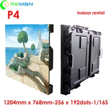 Высокая яркость p4 большой griant светодиодный дисплей 1024*768 мм шкаф smd2121 P4 rgb Крытый точечный matix светодиодный экран на Прокат