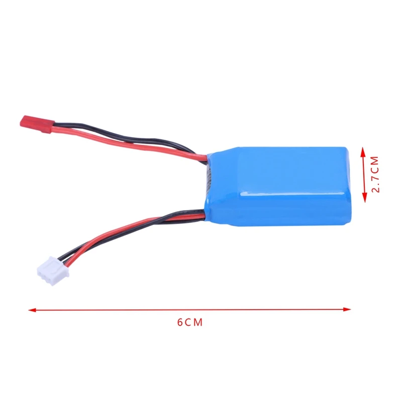 2 шт. 7,4 в 1100 мАч 25C 2S Lipo батарея Jst вилка перезаряжаемая для Wltoys A949 A959 A969 A979 радиоуправляемые машины самолеты Дрон