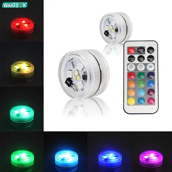 

IP68 LED RGB Submersible Light Waterproof Remote Swimming Pool Night Lamp Decor Party Wedding Holiday Celebration with Battery