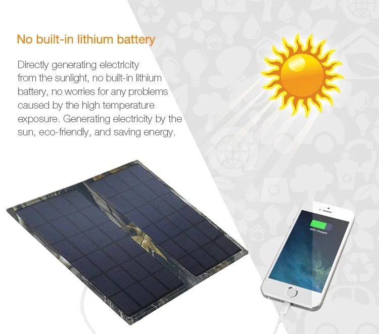 6 Вт Высокое качество стиль портативный складной солнечное зарядное устройство для мобильного телефона