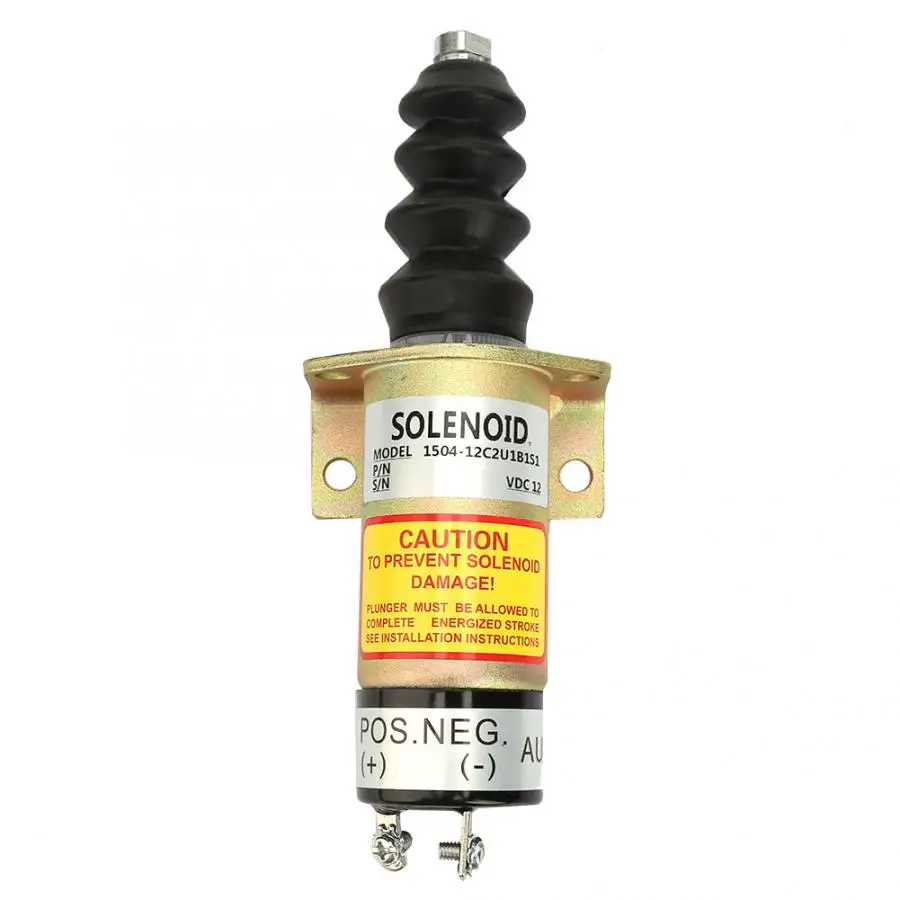 12V 1504-12C2U1B1S1 Steel Housing Engine Shut off Stop Solenoid Replacement Kit