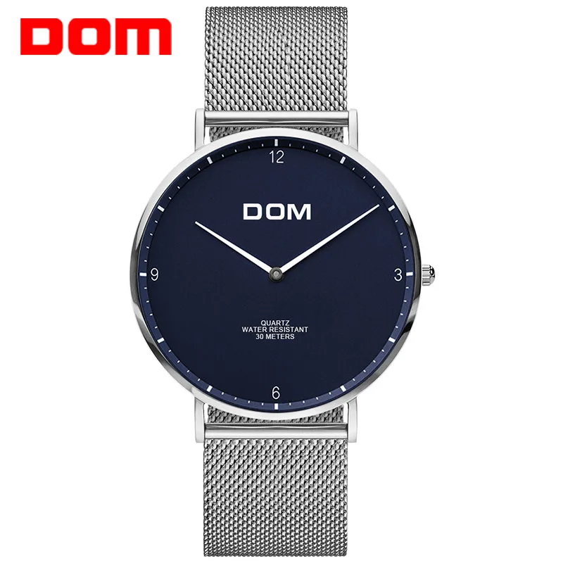 DOM мужские часы новый дизайн люксовый бренд кварцевые часы повседневные стальные сетчатые ремешок водостойкие мужские наручные часы Montre