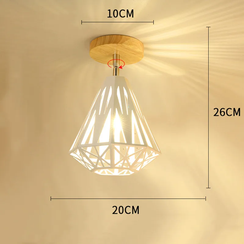 Современный светодиодный потолочный светильник в скандинавском стиле, подвесной светильник, деревянный потолочный светильник для гостиной, фойе, лофт, коридор, крыльцо, домашние фонари - Цвет корпуса: D-White