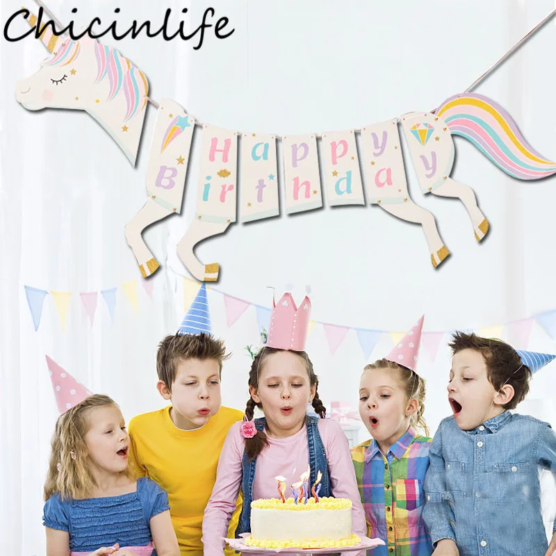 

Праздничный баннер в форме единорога Chicinlife, 1 комплект