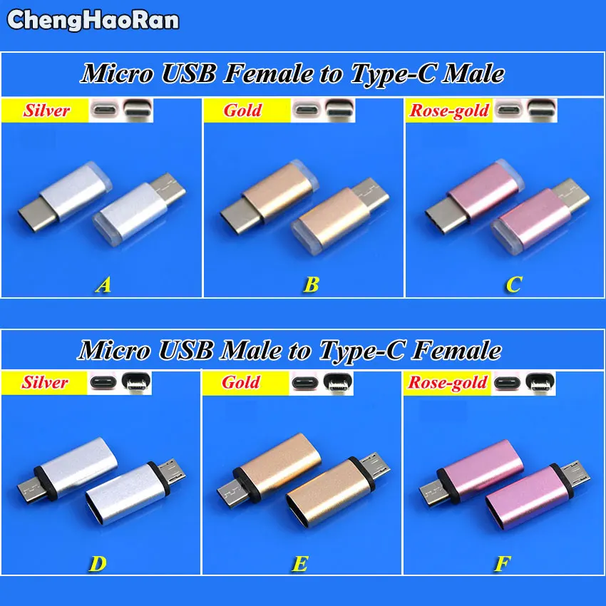 

ChengHaoRan 1Piece USB 3.1 Type-C Connector to Micro USB Converter,Female to Male USB-C Data Adapter Type C Device