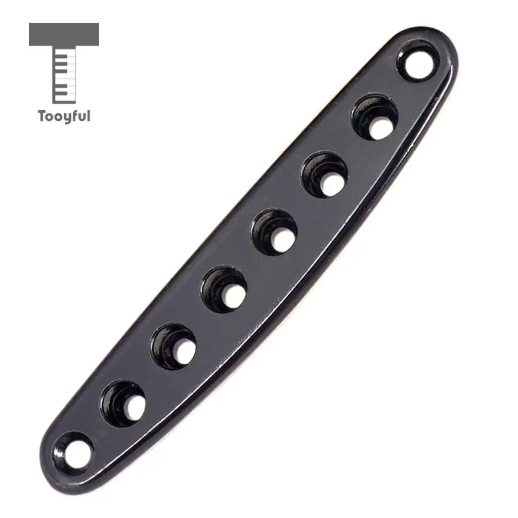 Tooyful 1Pc Electric Guitar Parts Bridge String Thru Body Ferrules Bushing Plate Black or Silver
