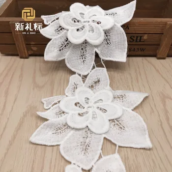

15Yards 11cm Width Milk Silk 2 Layers Flower Lace Fabric Appliques Wedding Dress Collar Lace For Sewing Supplies DIY Crafts