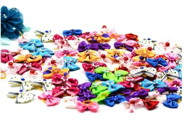 20/50/100pcs /set Dog hair flower pet dog hair bows pet hair accessories dog hair lastice bands attached decoration bows 20/50/100pcs /set Dog hair flower pet dog hair bows pet hair accessories dog hair lastice bands attached decoration bows