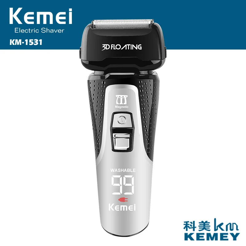 100-240 В Kemei аккумуляторная электробритва мощный Борода бритвы моющиеся электрическая бритва мужчин станок для бритья Триммер Уход за кожей