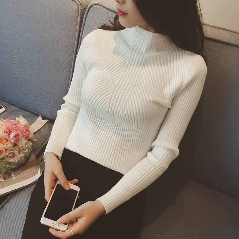 

New Turtleneck Sweater Womens Sweaters Fashion 2018 Women Winter Tops Autumn Pullover Women Knitted Sweater Jumper Truien Dames