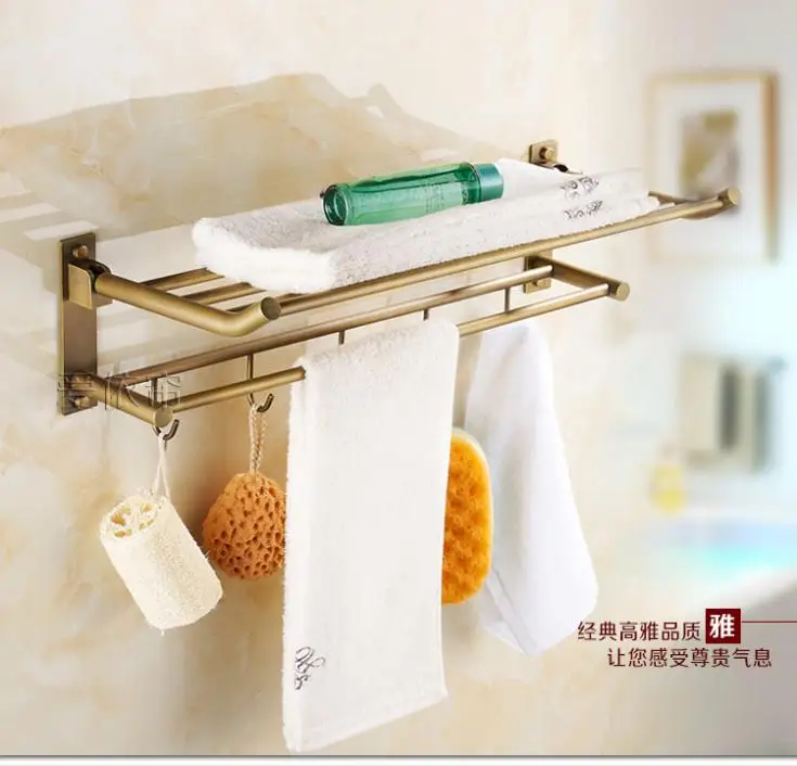 

50cm antique brass bathroom shelf