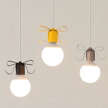 

Modern bowknot Design Led Pendant Light Colorful Lamp For Children Kid Room Study Lamp Bedroom 5W Art Pendant Lamp Warm White