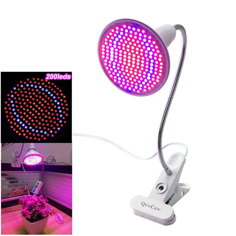 Cena 200 oświetlenie led do uprawy żarówki lampy roślin kwiat lampy do uprawy warzyw na domowy system szklarni hydroponicznej + uchwyt biurkowy klip