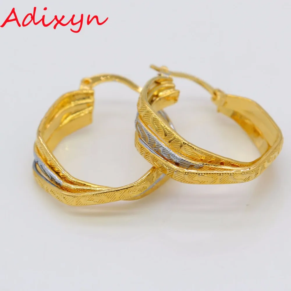 

Adixyn Irregular Shape Earrings for Women/Girls Gold Color/Silver Color Hoop Earring African/Ethiopian Jewelry N12253