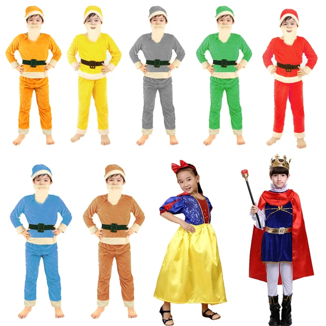 Ceder el paso Antemano Buscar a tientas Blancanieves y los siete enanitos disfraces Cosplay ropa de Santa cuento de  hadas princesa Príncipe disfraces de lujo regalos de Navidad para niños -  AliExpress