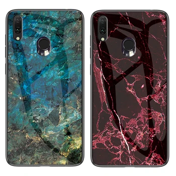 

30pcs/lot For Samsung Galaxy M30 A2 Core Marble Grain Tempered Glass Hard Soft Side Case For Samsung Galaxy A30 A20 A20E