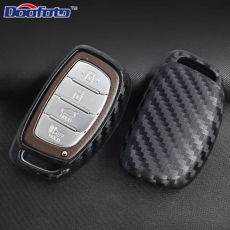 

Doofoto Car Styling Accessories Carbon Fiber Grain Silicone Auto Key Covers For Hyundai Creta i10 i20 ix25 ix35 Elantra Sonata