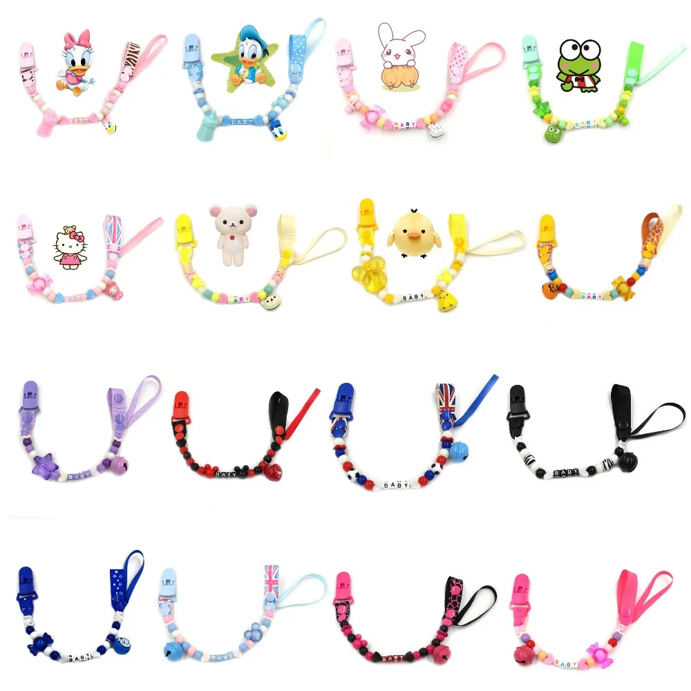 Bell Cartoon pacifier chain Baby Pacifier Clip for Nipples Cute Infant Teeth Dummy Chain for Children Baby Pacifier Clip B0650