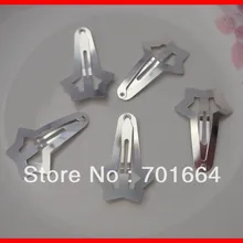 100 шт 4,0 см серебряная филигранная звезда головка Металическая защелка заколки на никеле бесплатно и свинец оптом