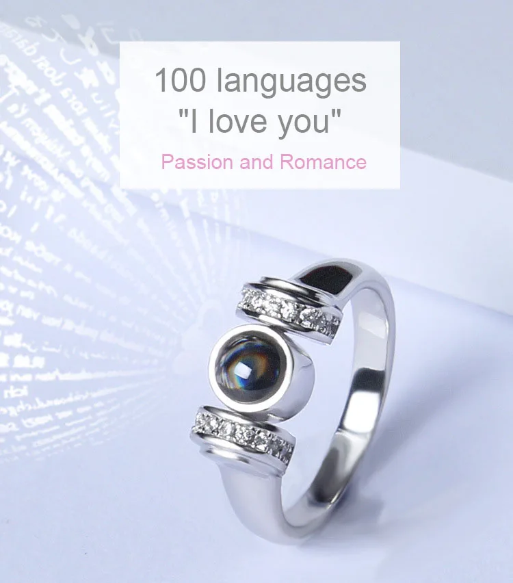 Swarovski crystal 100languages love rings 01