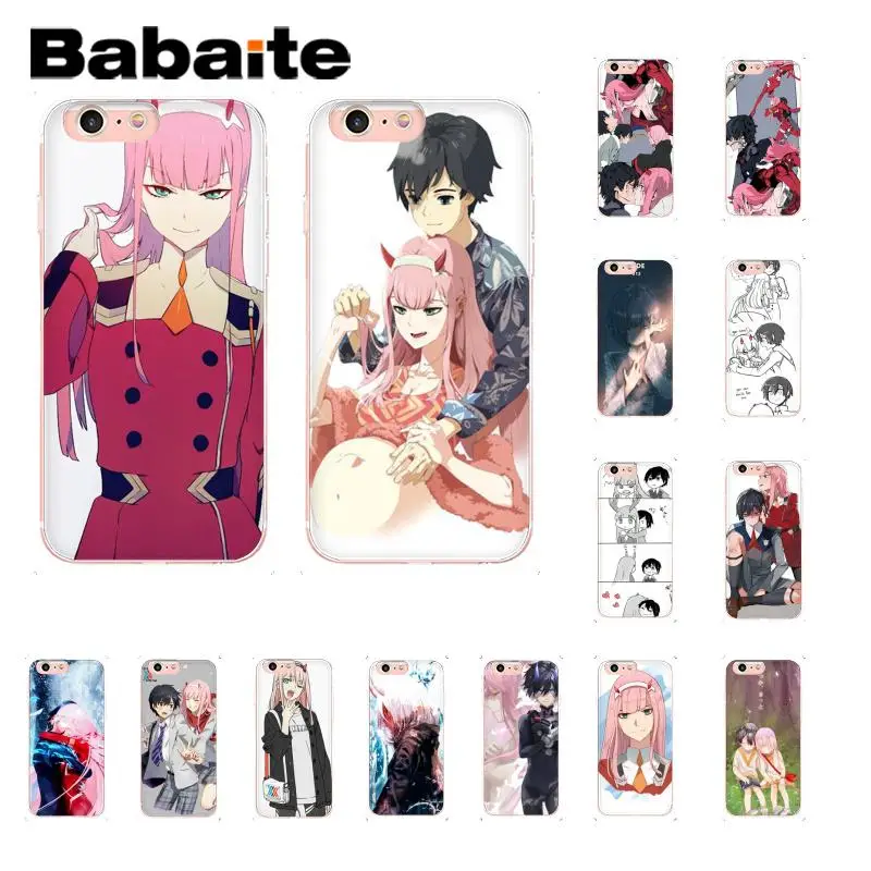 

Babaite Darling in the Franxx Soft Silicone Phone Accessories Case for iPhone X XS MAX 6 6S 7 7plus 8 8Plus 5 5S XR 10 Case