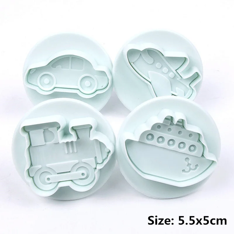 4PCS/set Airplane, Vehicle,Tank, Car Shape Plastic Biscuit Cookie Cutters Fondant Pastry Mold Cake Decorating Tools Candy Molds|Baking & Pastry Tools| - AliExpress