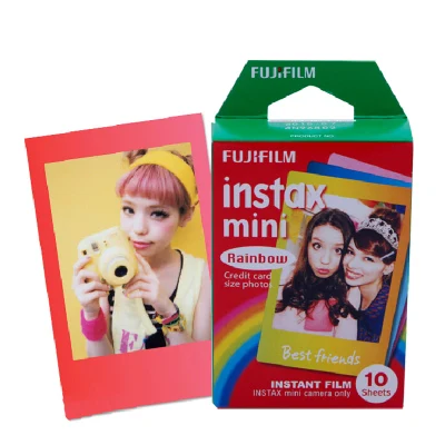 Цветная пленка Fujifilm Instax Mini Rainbow 10 шт. для Fuji Camera 7 7s 8 25 50 90 SP1 в подарок | Электроника